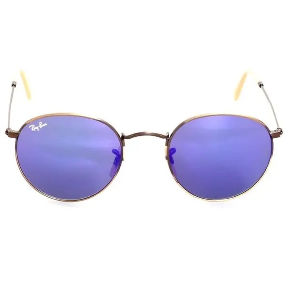 RAY BAN METAL BRONZE VIOLET ROUND SUNGLASSES
